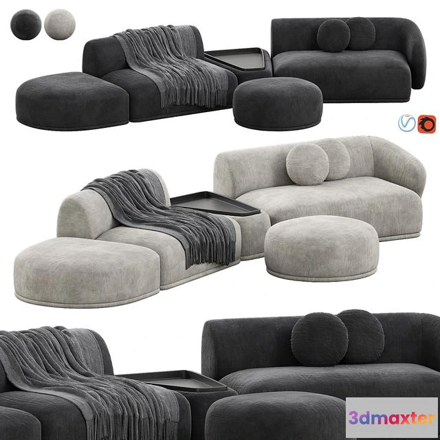 1544529 - Rene Sofa by Meridiani Set 5 3D Max