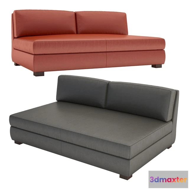 1545281 - Hayden Leather Armless Sofa 3D Max