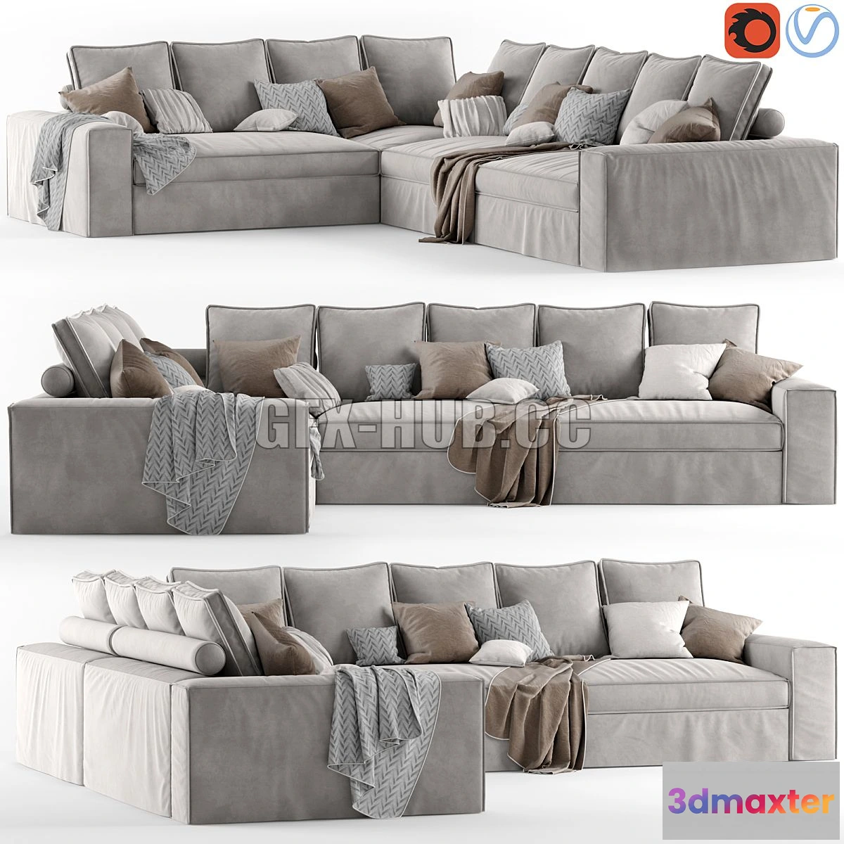 1546479 - Corner sofa Alberta Salotti Santorini 3D Max