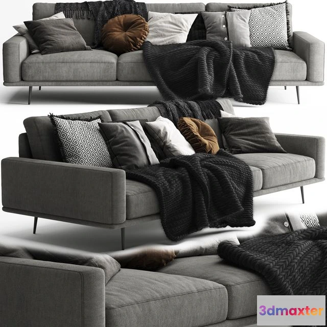 1548287 - BoConcept Carlton Sofa 3 Seats - Scandinavian Set 3D Max