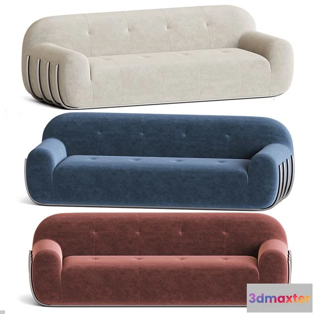 1550793 - Cbs brace cream boucle sofa 3D Max