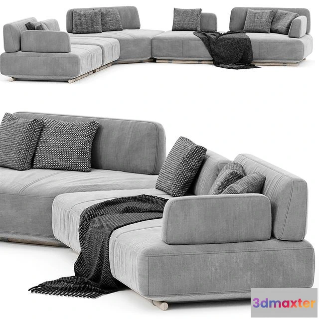 1552029 - Natuzzi Italia Cava Sectional upholstered sofa 3D Max