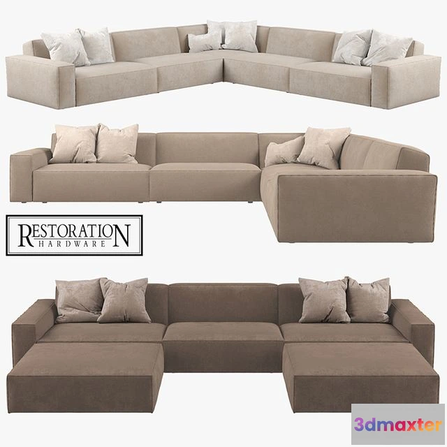 1552329 - Restoration Hardware - Como Modular Fabric Sofas 3D Max