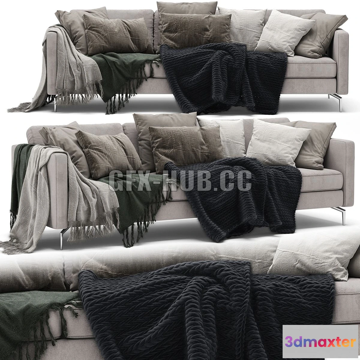 1554821 - BoConcept Osaka 3 seater sofa 3D Max