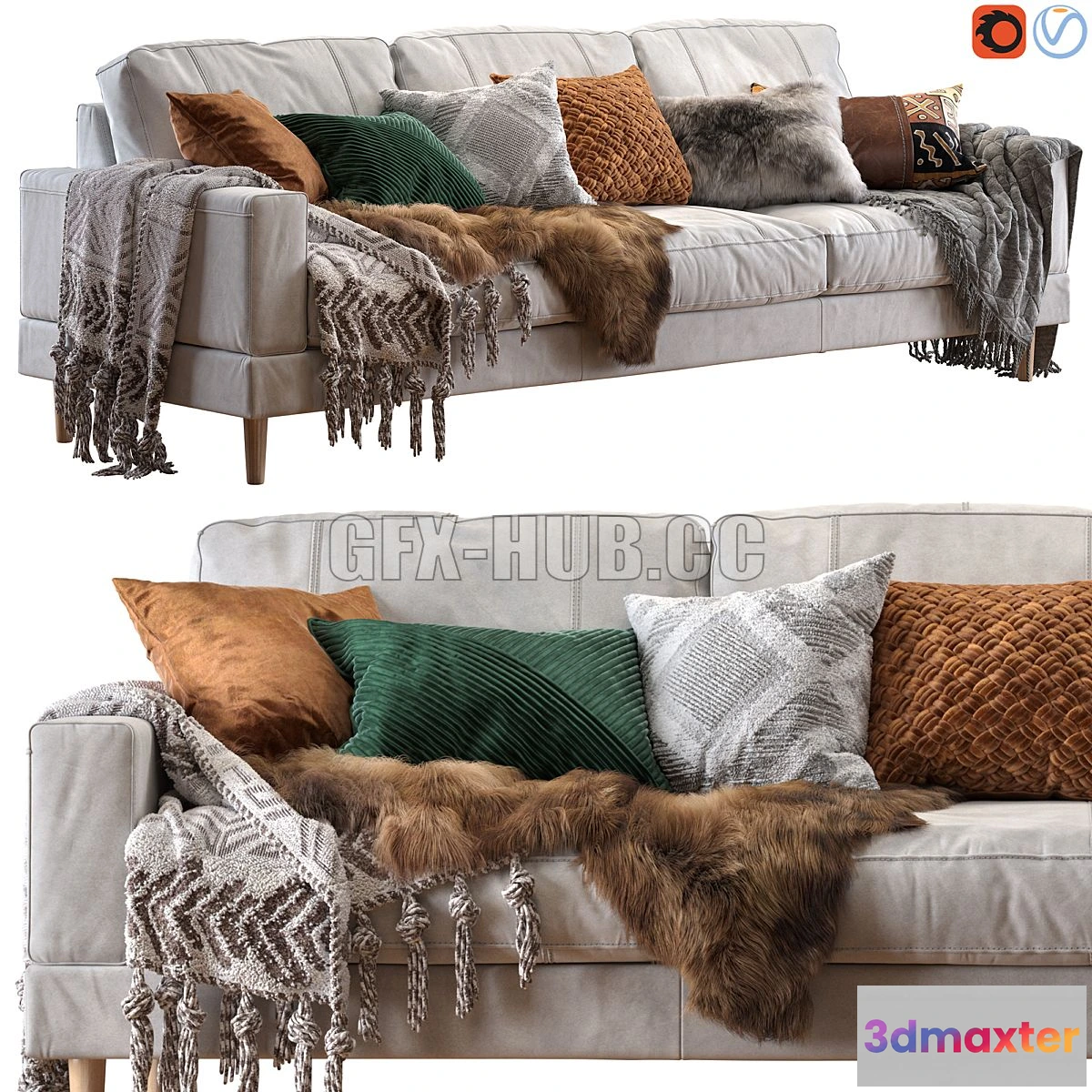1557785 - Sofa Pohjanmaan Capri 258 cm 3D Max