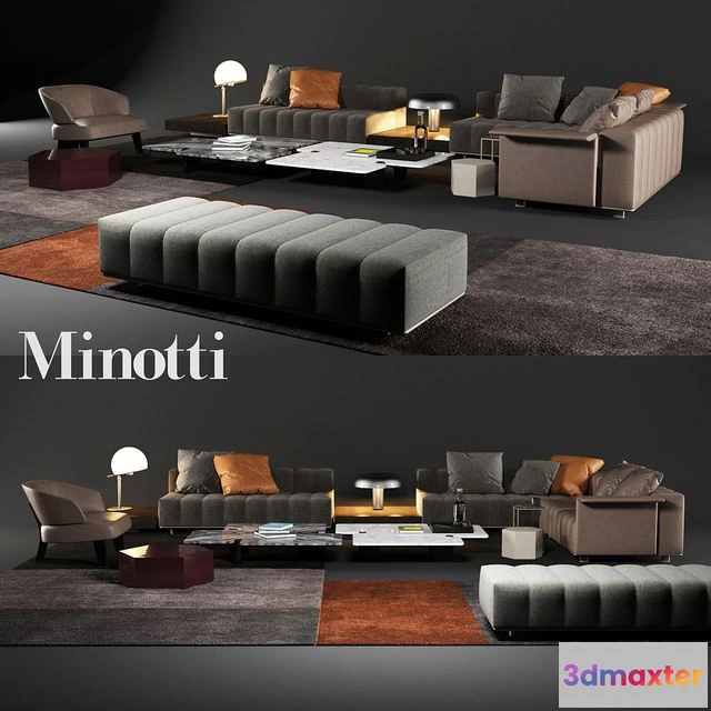 1560262 - Minotti FREEMAN LOUNGE 3D Max