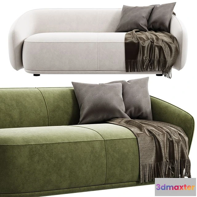 1560298 - Rene Sofa by Meridiani (with plaid and pillows) 3D Max