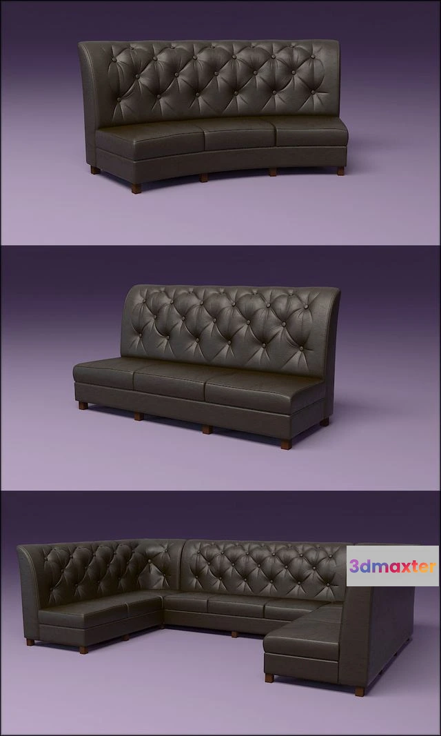 1561513 - Sofas leather cafe restaurant bar capitone 3D Max
