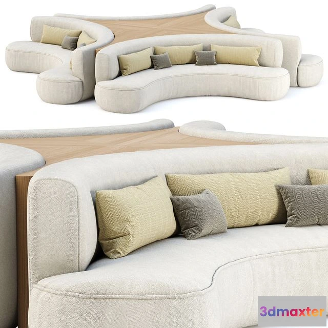 1562147 - Jenifer modular restaurant sofa JR20 3D Max