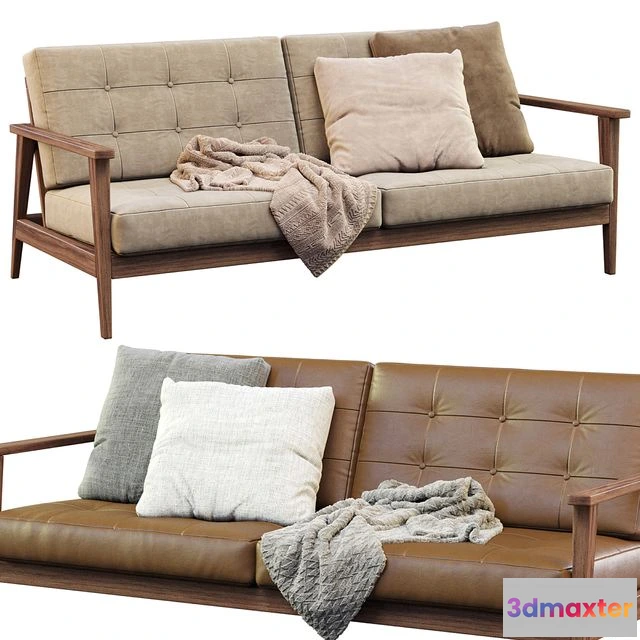 1562245 - Mid century show wood sofa 3D Max