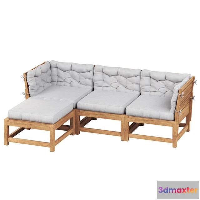 1569110 - NAMMARO Modular 3-seater sofa with footstool IKEA 3D Max