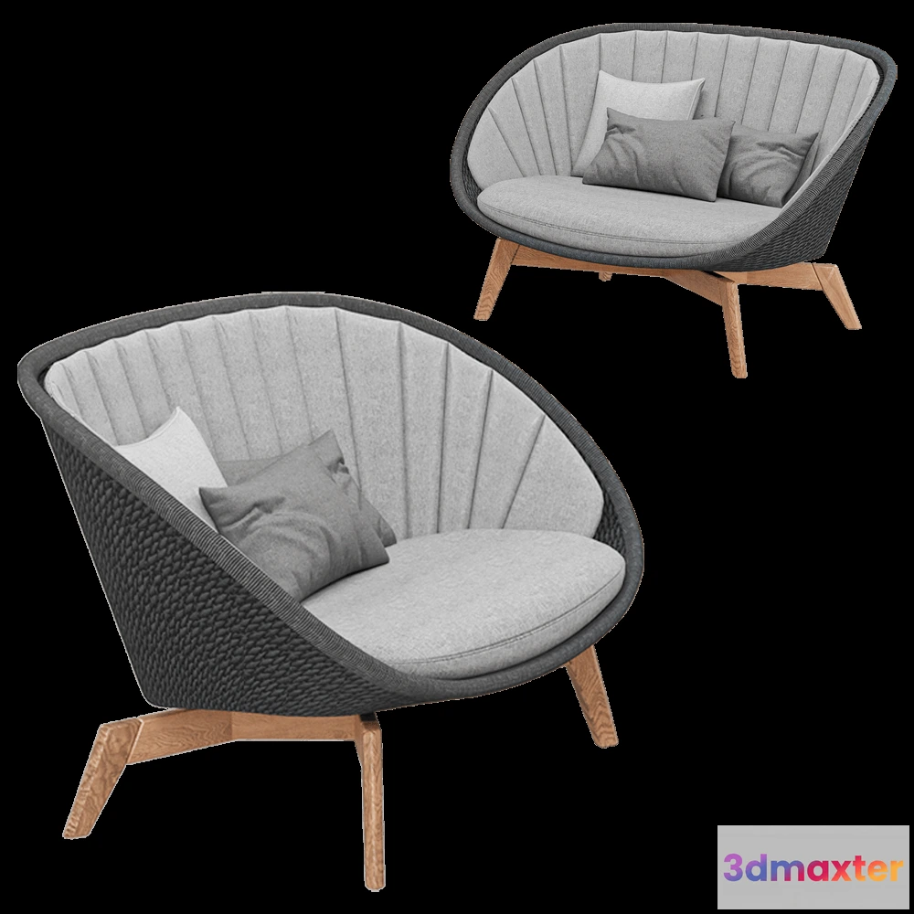 1632408 - Cane-line  - 2-seat sofa Peacock 3D Max