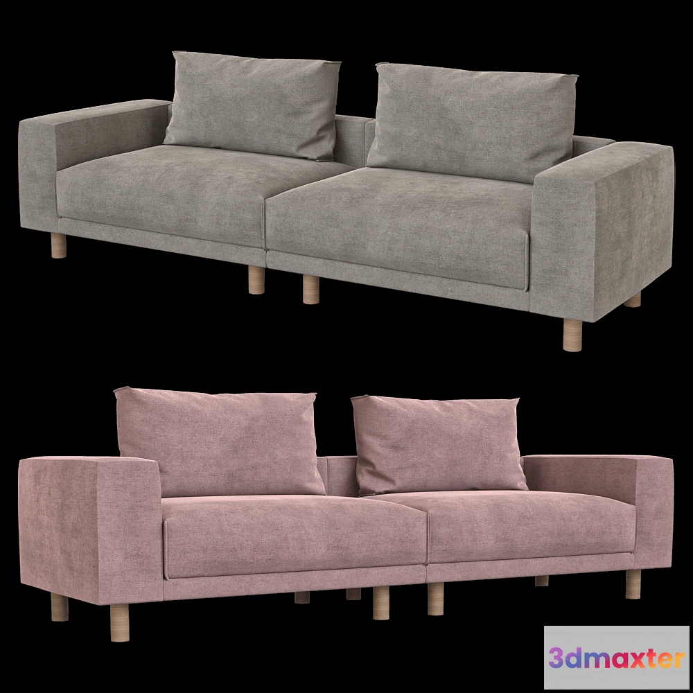 1633200 - KULT  - 4-seater fixed sofa Fran 3D Max