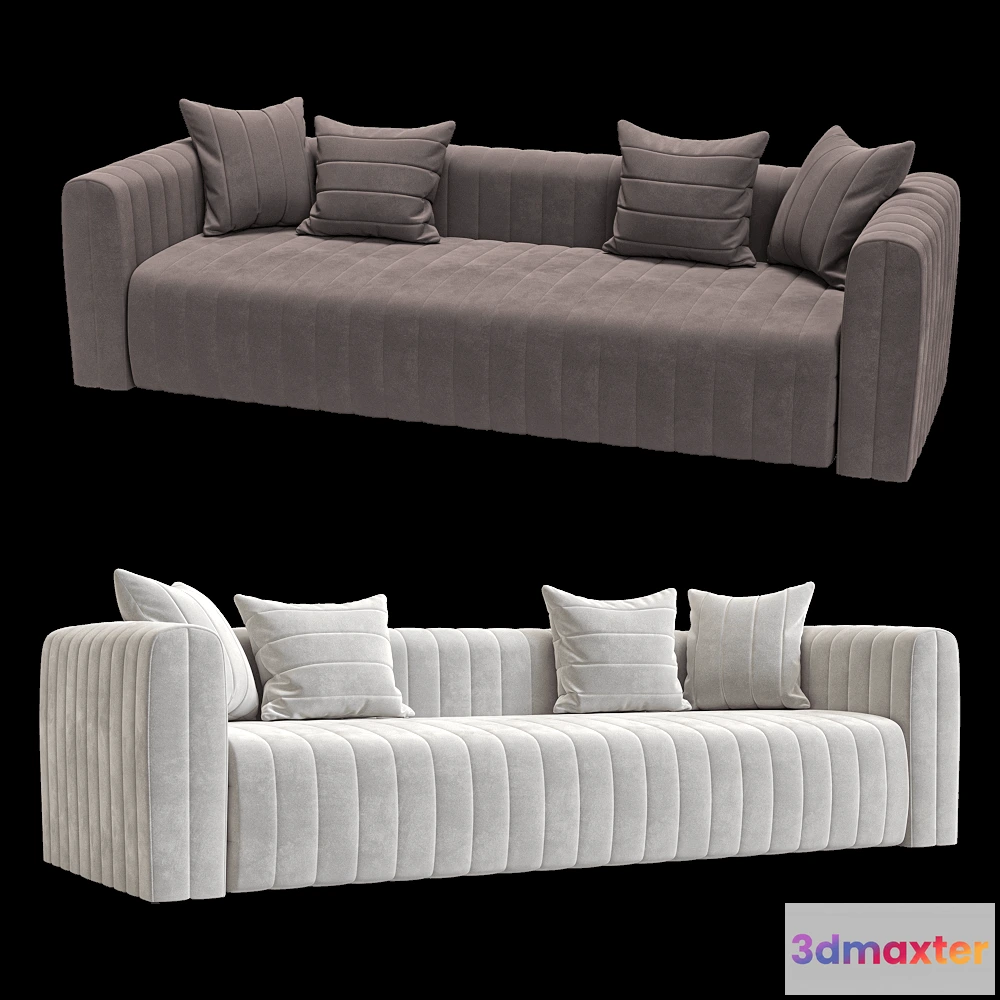 1633224 - KULT  - 3-seater fixed sofa Bardi 3 3D Max