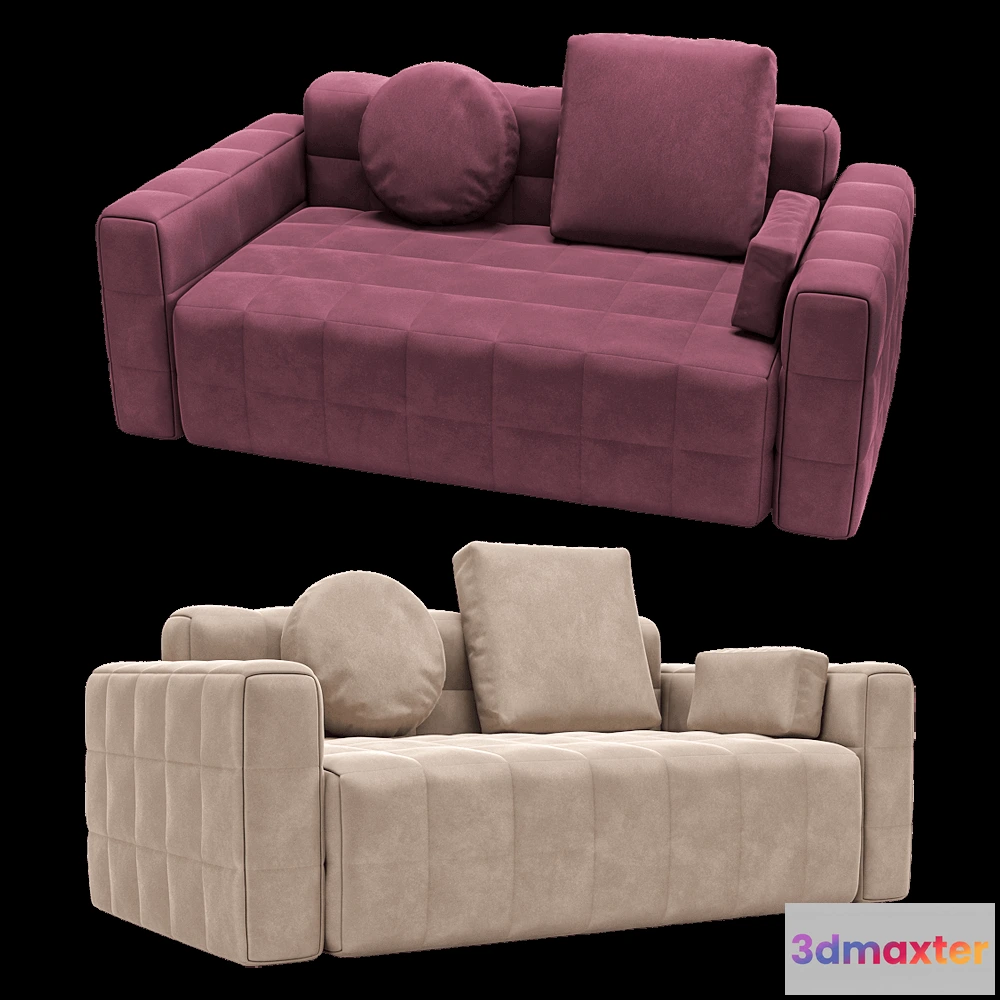 1633228 - KULT  - 2-seater fixed sofa Block 1 3D Max