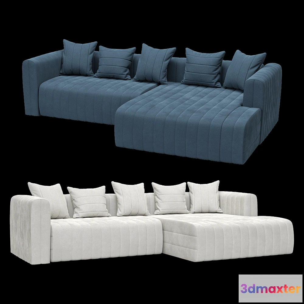 1633242 - KULT  - 3-seater fixed sofa with a daybed Bardi 3D Max