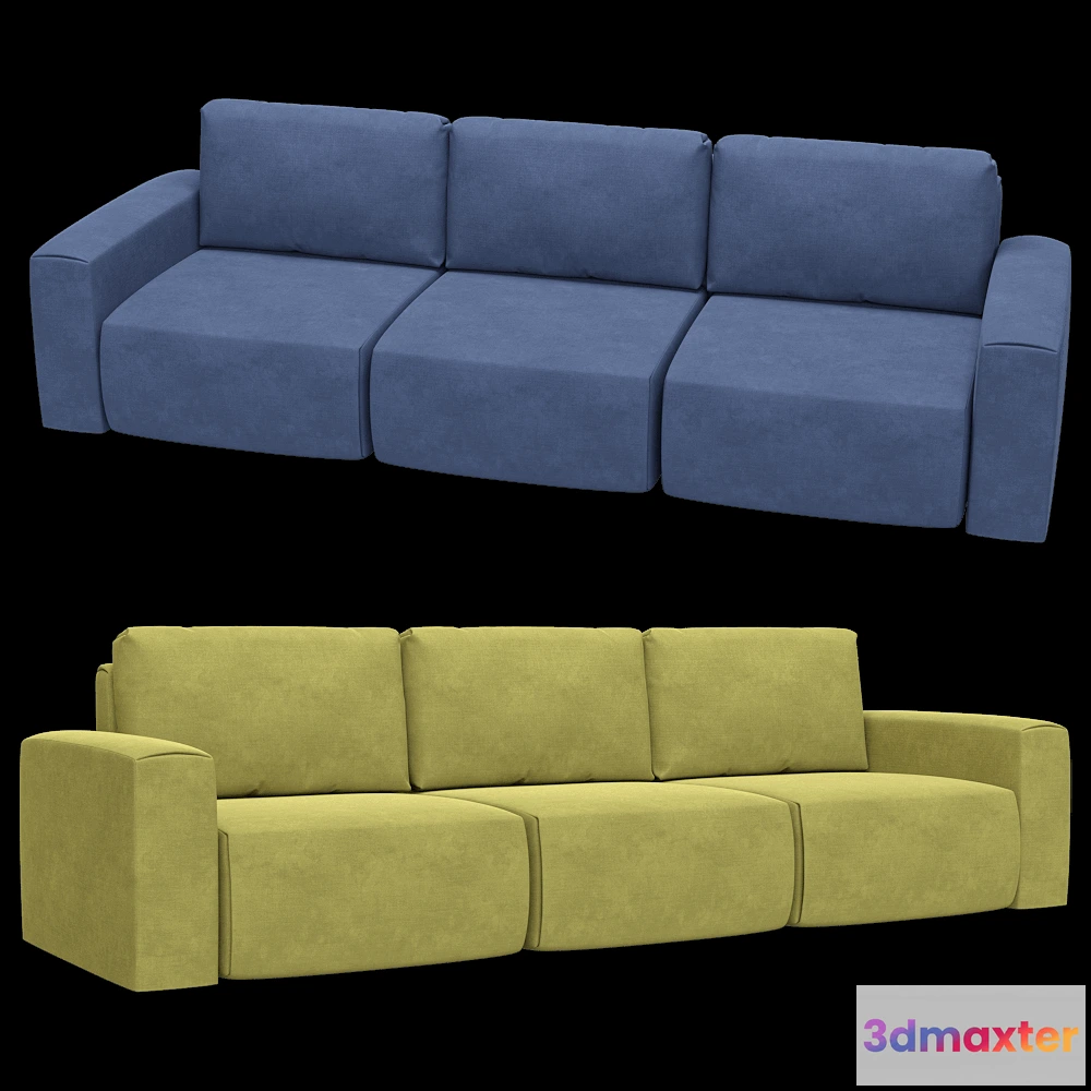 1633254 - KULT  - 4-seater fixed sofa Aldo 3D Max