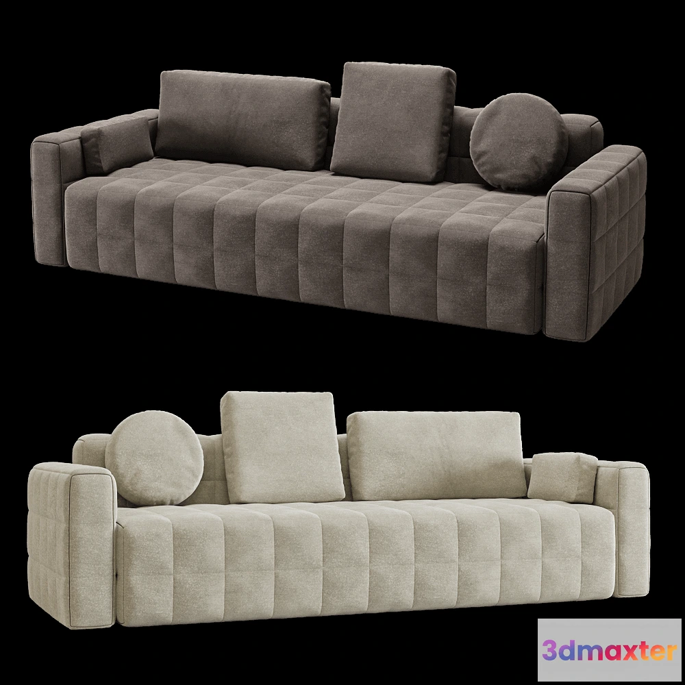 1633260 - KULT  - 3 seater fixed sofa Block 1 3D Max