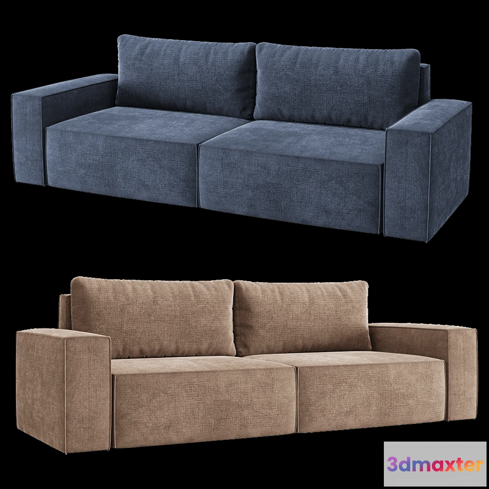 1633268 - KULT  - 3-seater fixed sofa Erwin 3D Max
