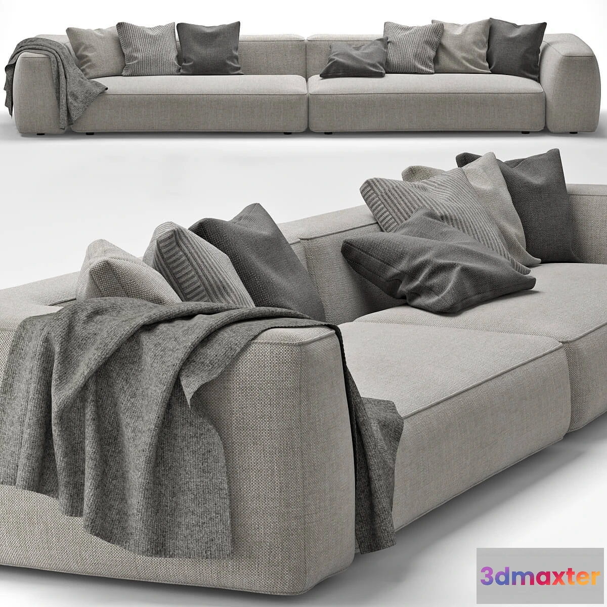 1634404 - furniture - Capitone gray sofa 05 3D Max