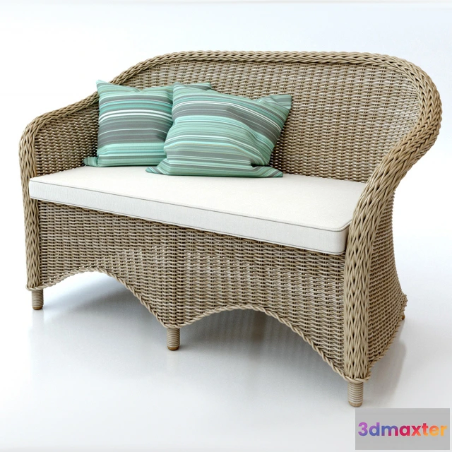 1634432 - furniture - Rattan couch sofa 009 3D Max