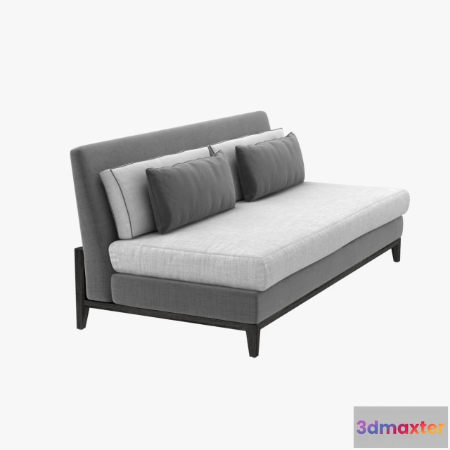 1634602 - furniture - Armless sofa with pillows 3D Max