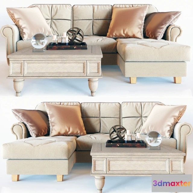 1634710 - furniture - Corner sofa Velvet 3D Max