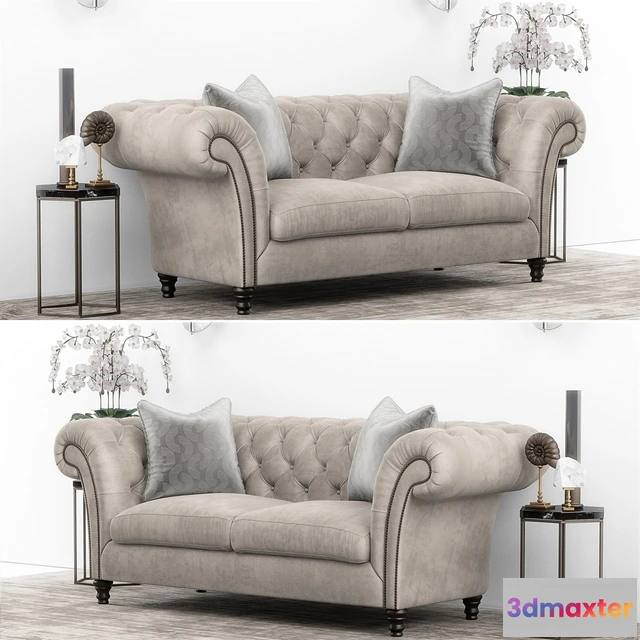 1634858 - furniture - Club Chesterfield sofa set 3D Max