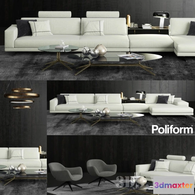 1635780 - furniture - Sofa and table 3D Max