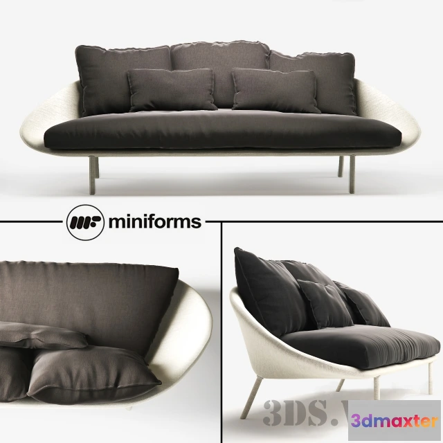 1635974 - furniture - Triple sofa Miniforms LEM 3D Max
