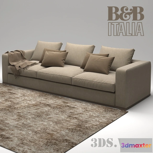 1636182 - furniture - Contemporary Rug in Front Of Sofa With Pillows 3D Max