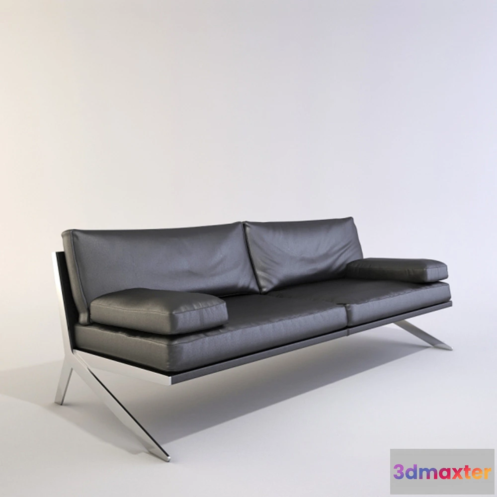 1636240 - furniture - Beautiful leather sofa. 3D Max