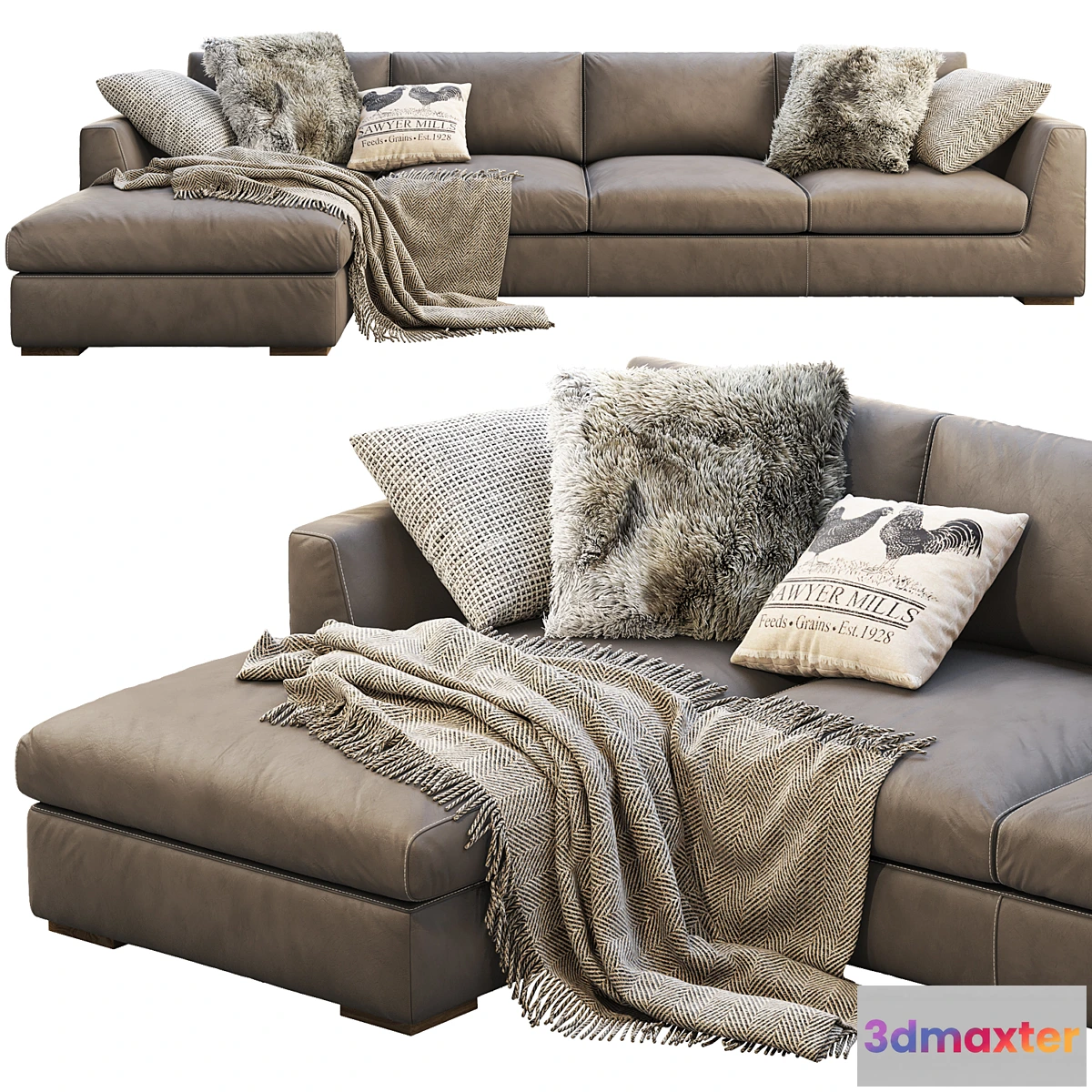 559849 - RH Modena Taper Arm Chaise Sectional Sofa