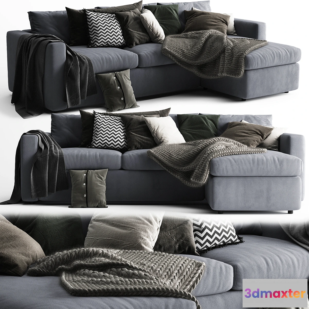 560515 - Ikea Vimle Chaise Longue Sofa - Scandinavian Set