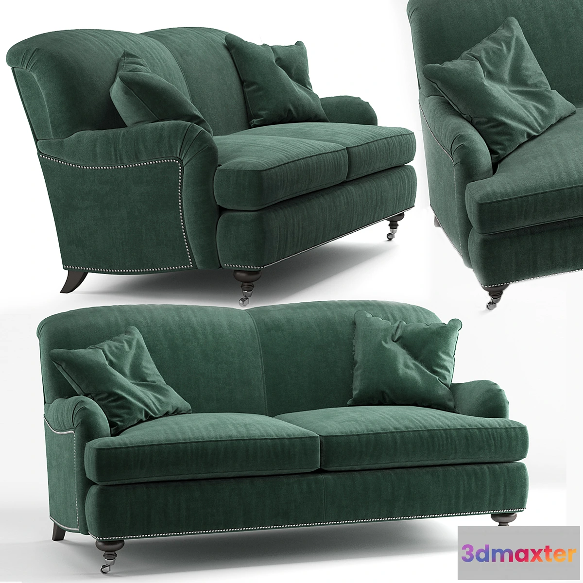 560589 - Oxford sofa Kent Emerald by Ethan Allen