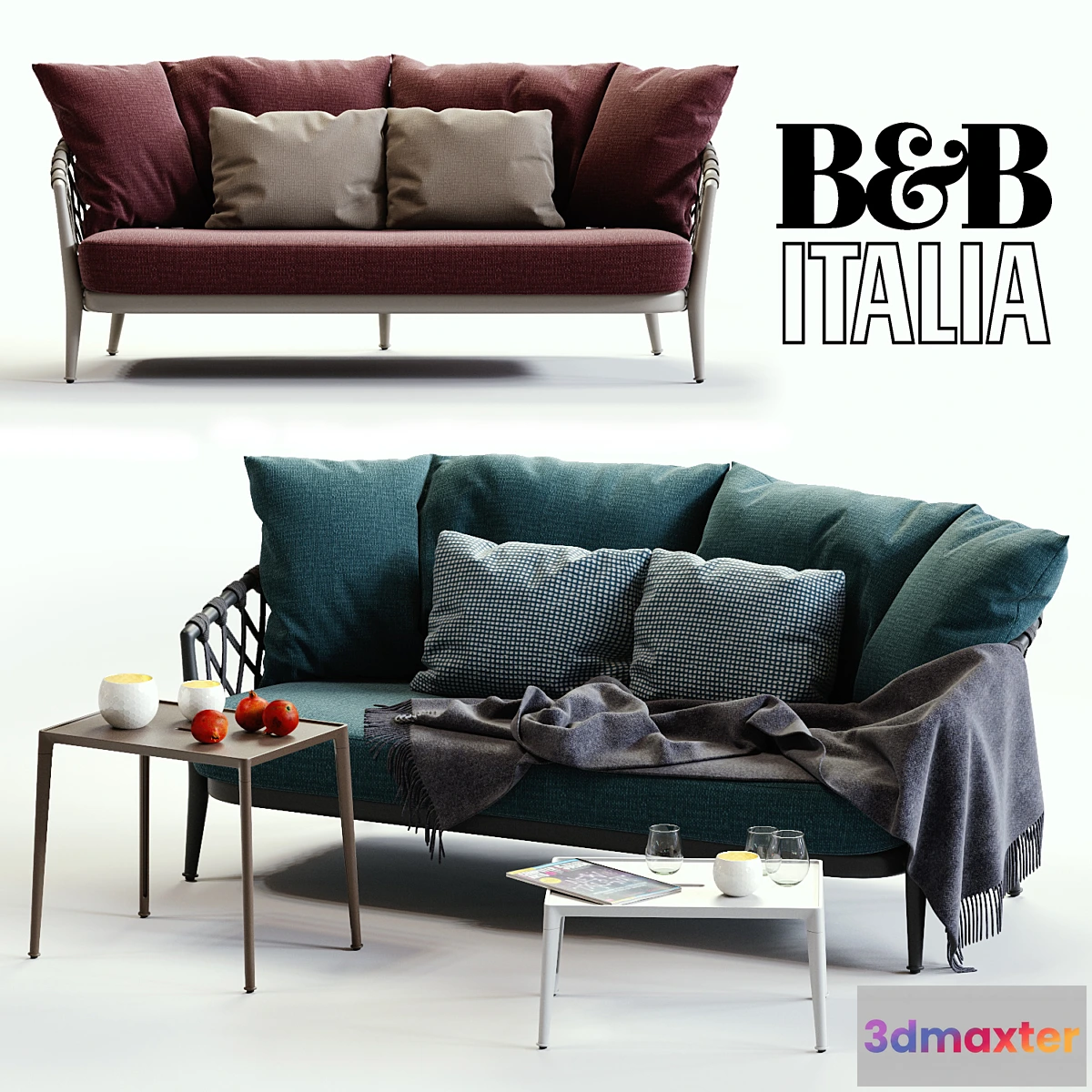 588650 - B & B Italia ERICA Blue & Red Sofa