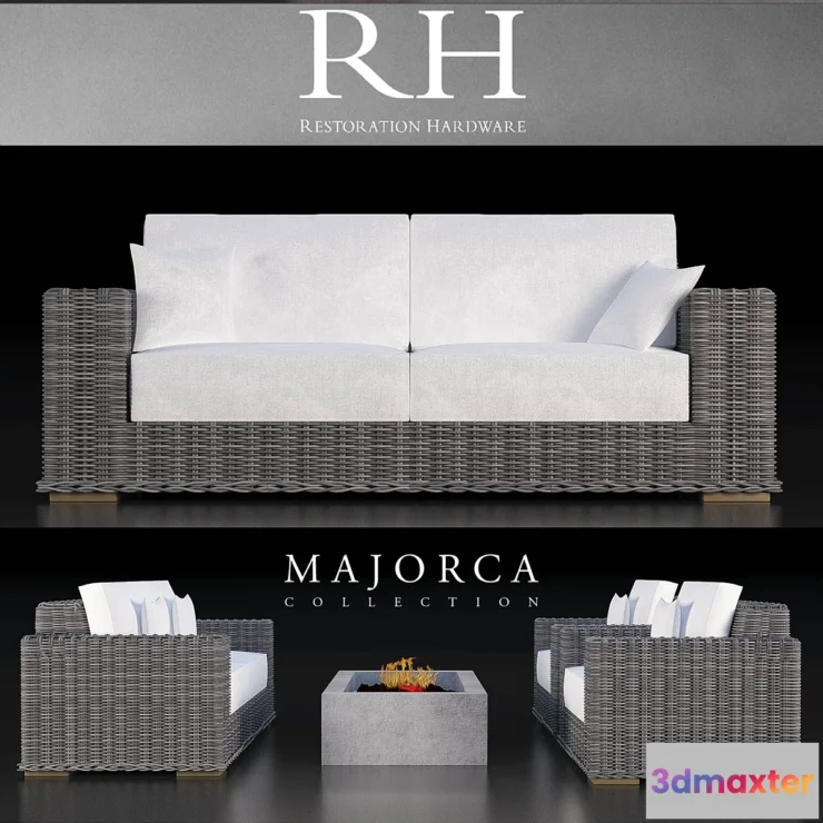 588912 - RH MAJORCA COLLECTION GREY SOFA
