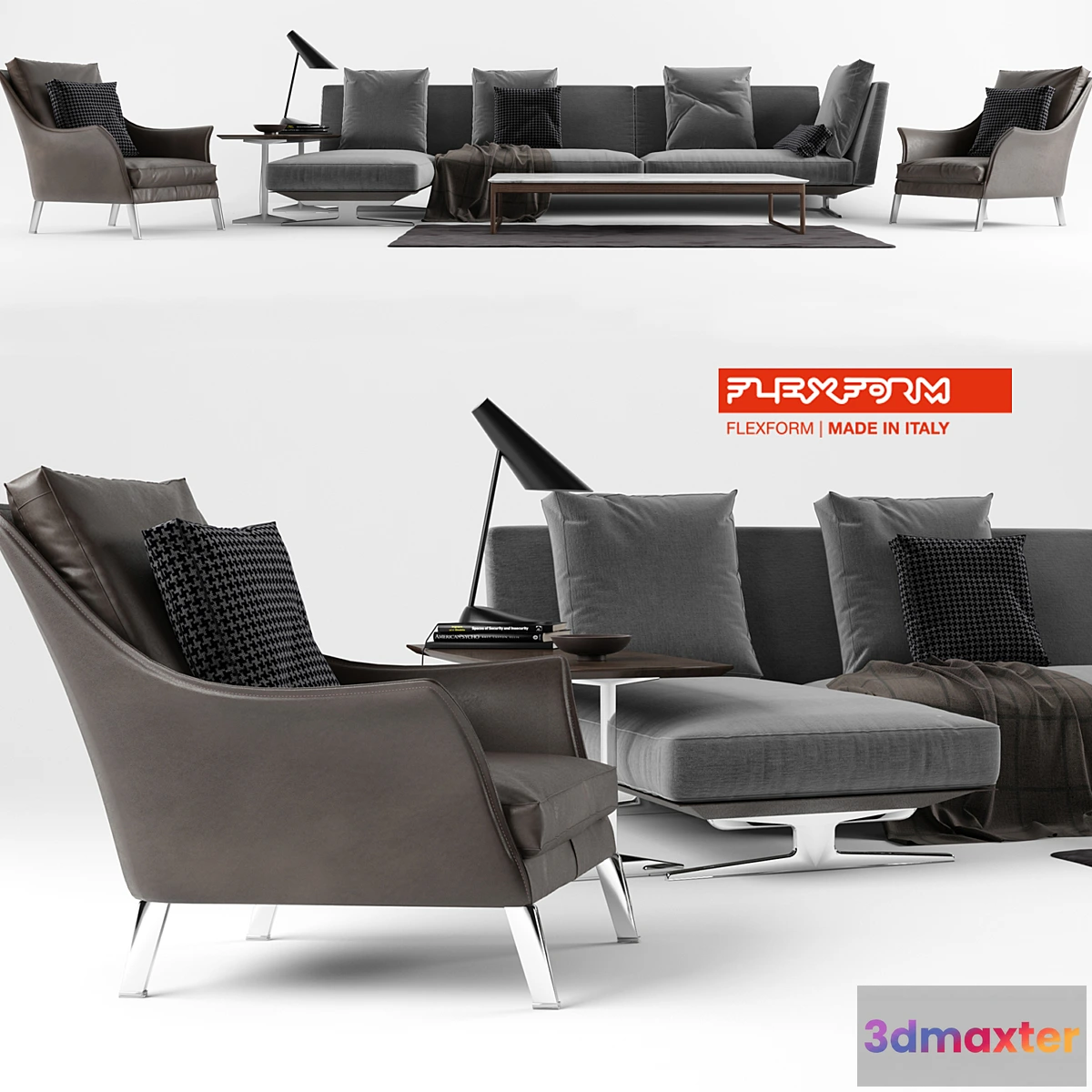 589220 - Flexform Set 02 Evergreen Sofa