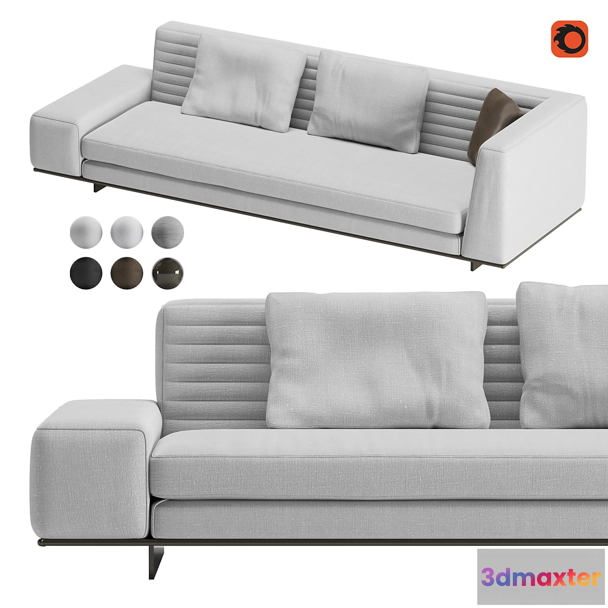 603487 - Sofa Minotti Roger Suite High Square Mix
