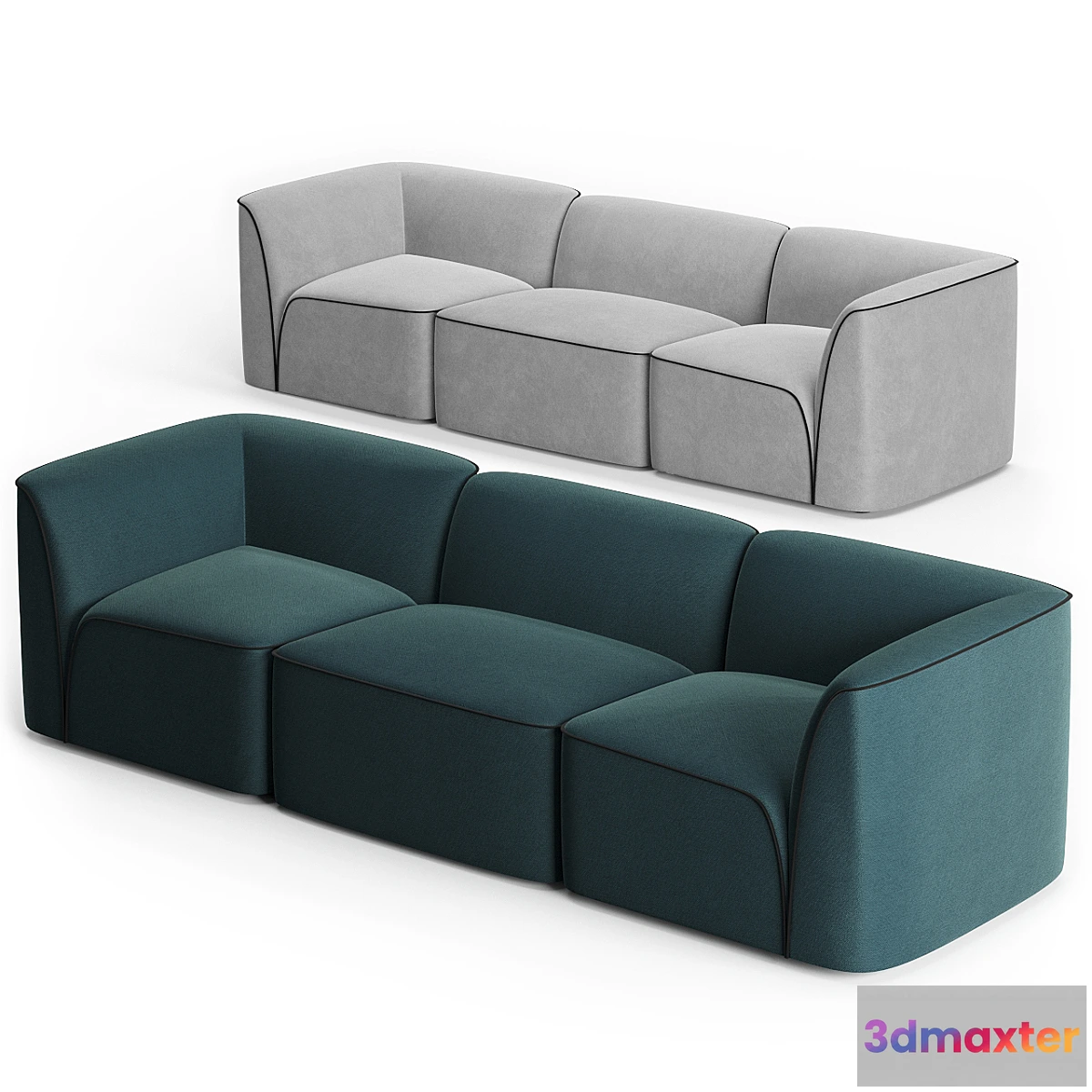 603523 - Flora 3-Seater Sofa by Woud Design