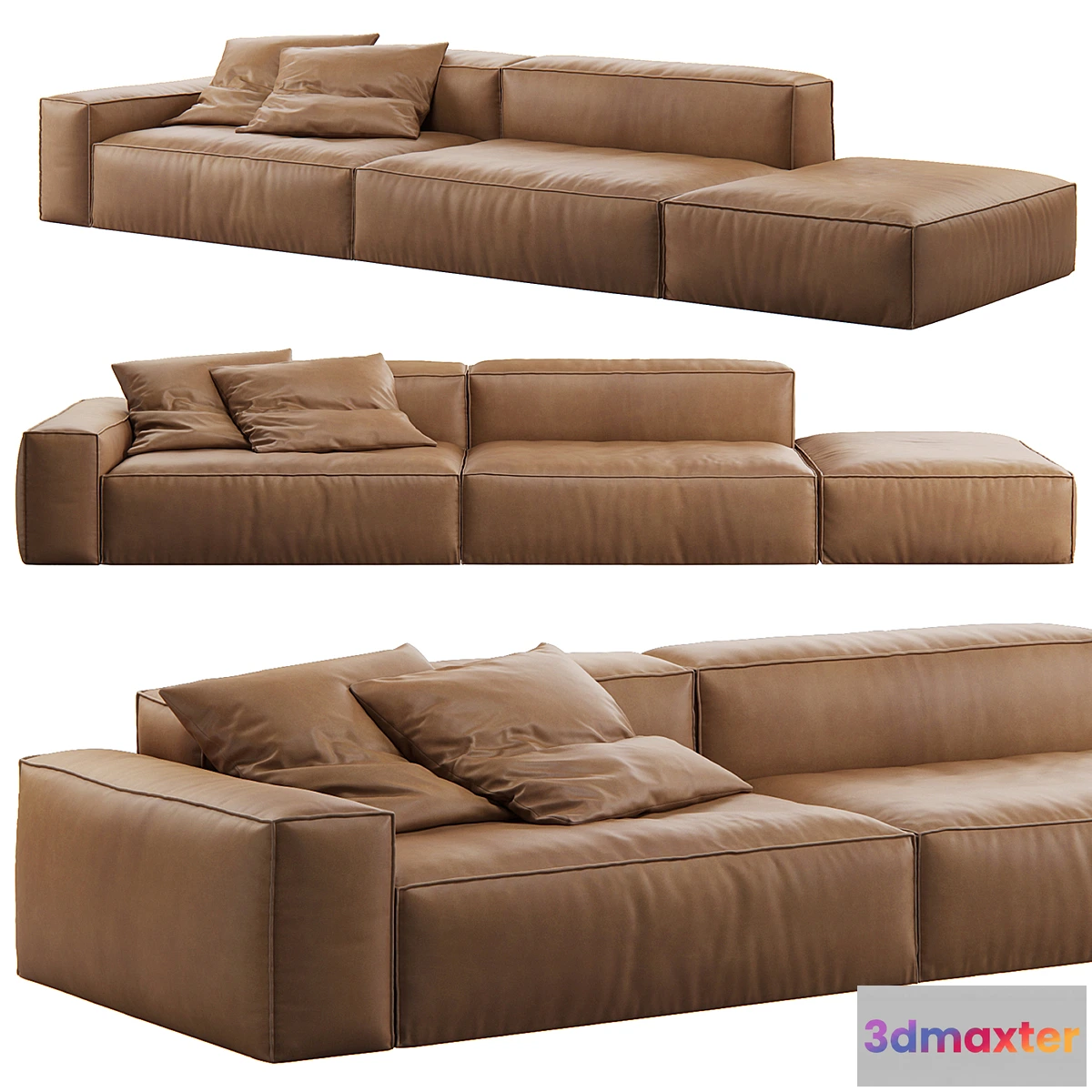 603947 - Neowall Leather Lounge Sofa