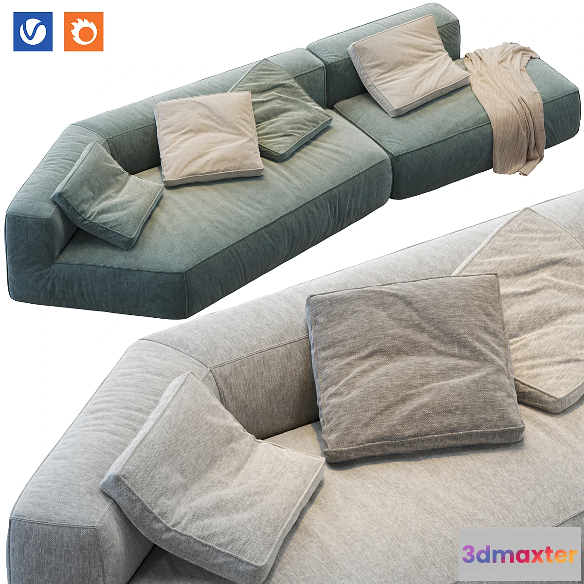 604041 - Modular Sofa Peanut BX by Bonaldo