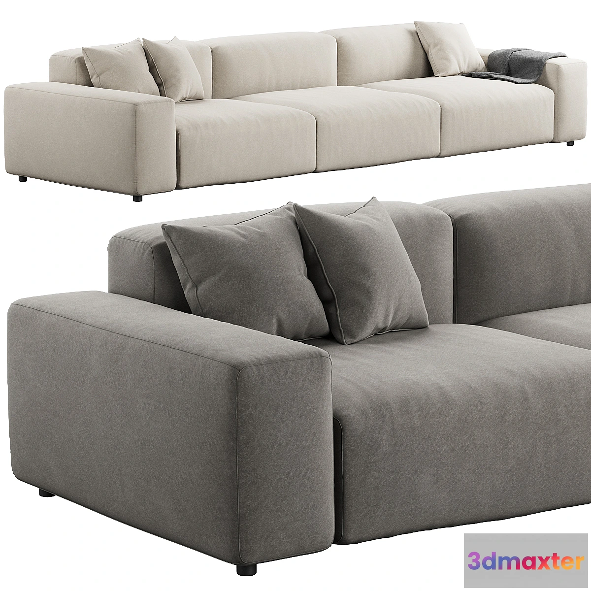 604189 - 007 Cloud Sofa modular 3 seat by Prostoria