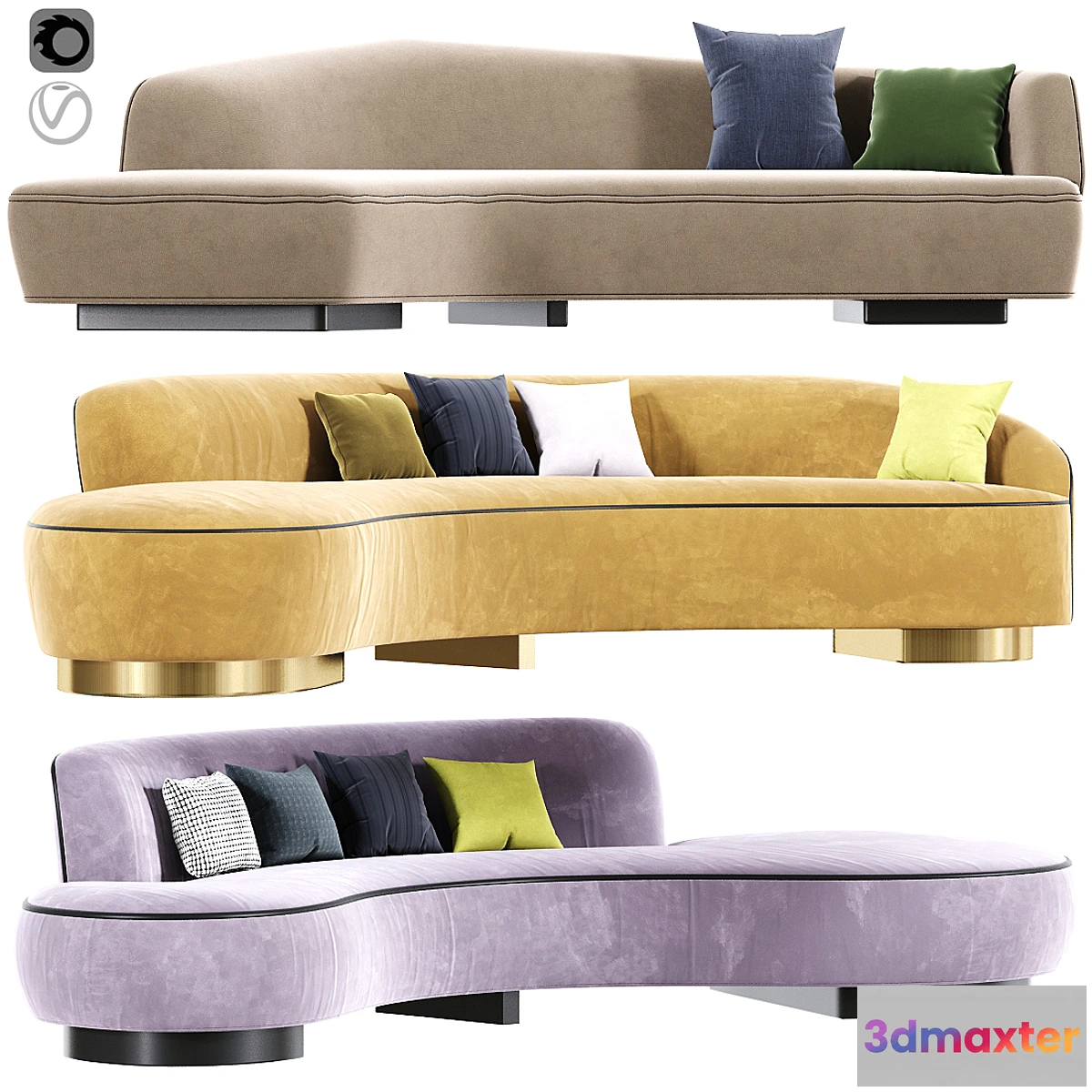 604297 - Vladimir Kagan Curve Sofa Set