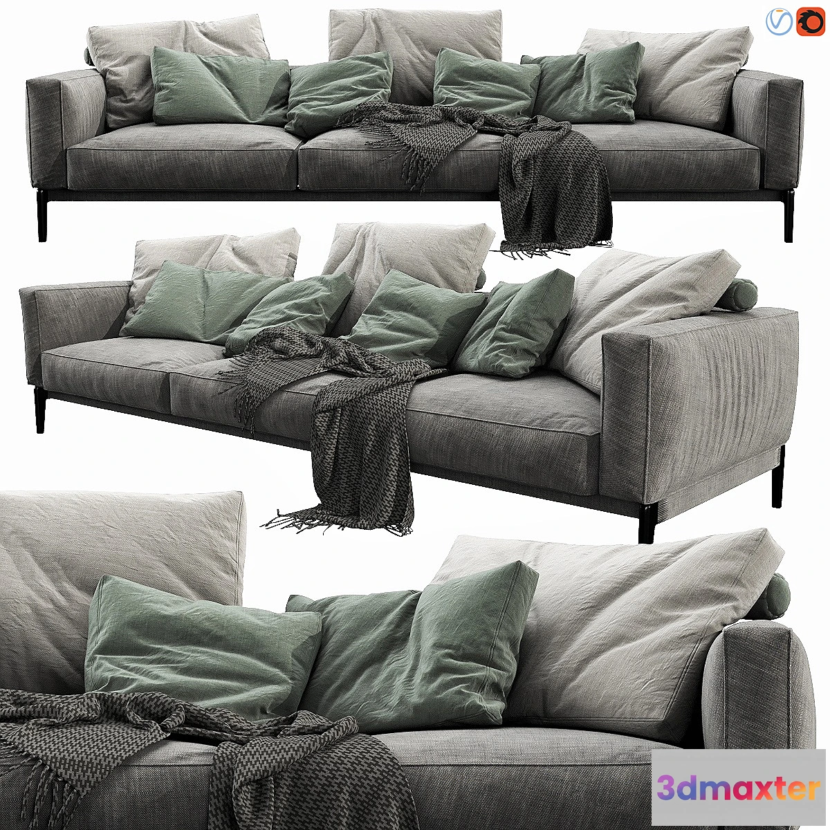 604351 - Flexform Romeo 3 Seater