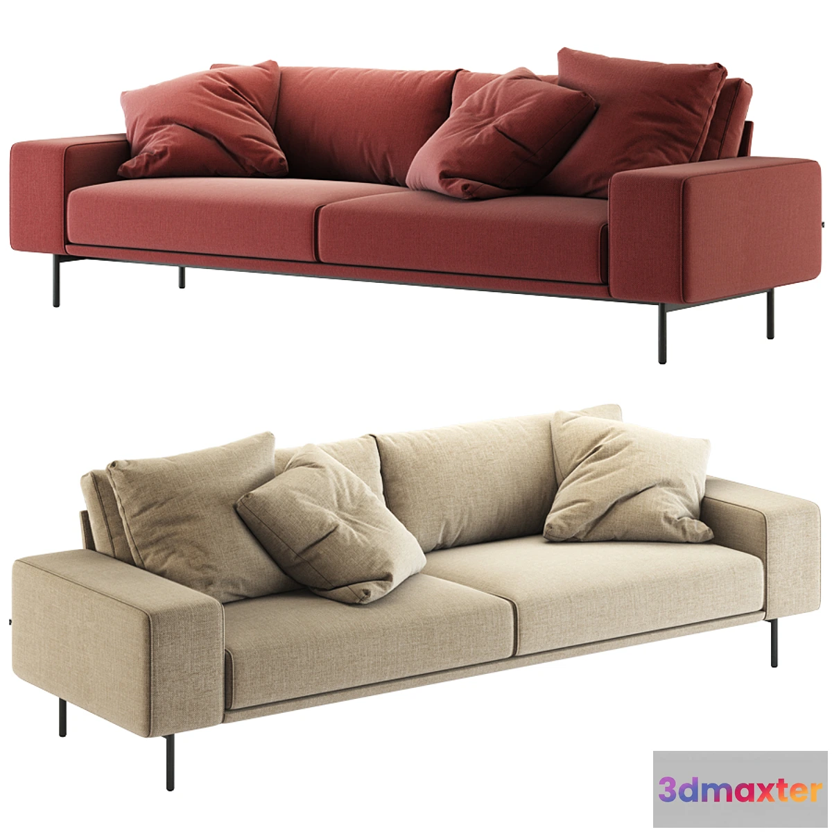 604713 - B&T design _ Piu Triple Sofa
