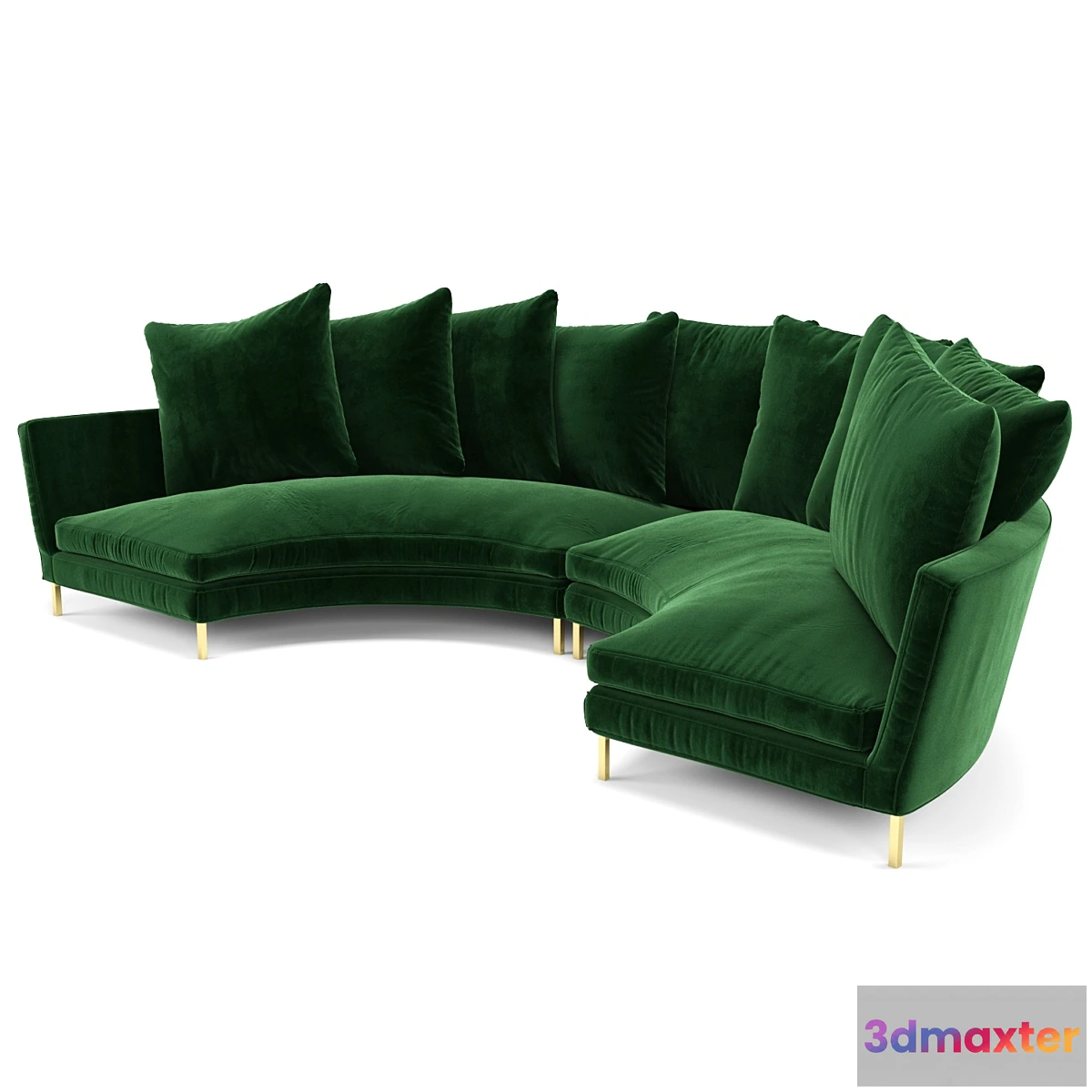 605049 - Sardinia Sectional in Emerald Velvet