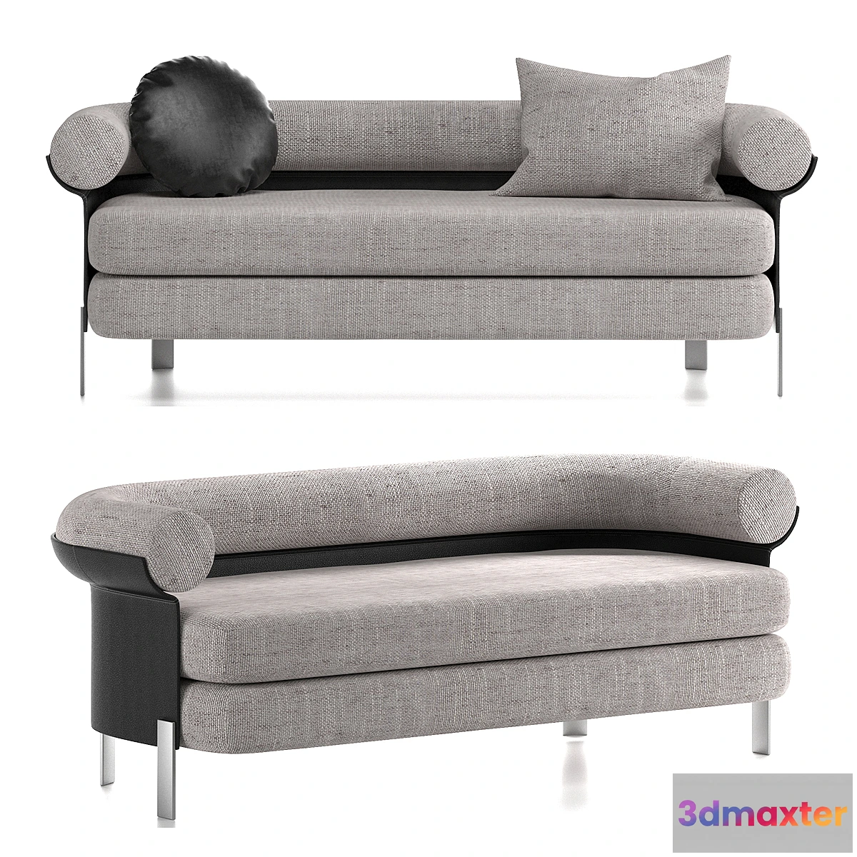 605123 - Sofa and circle leather pillow