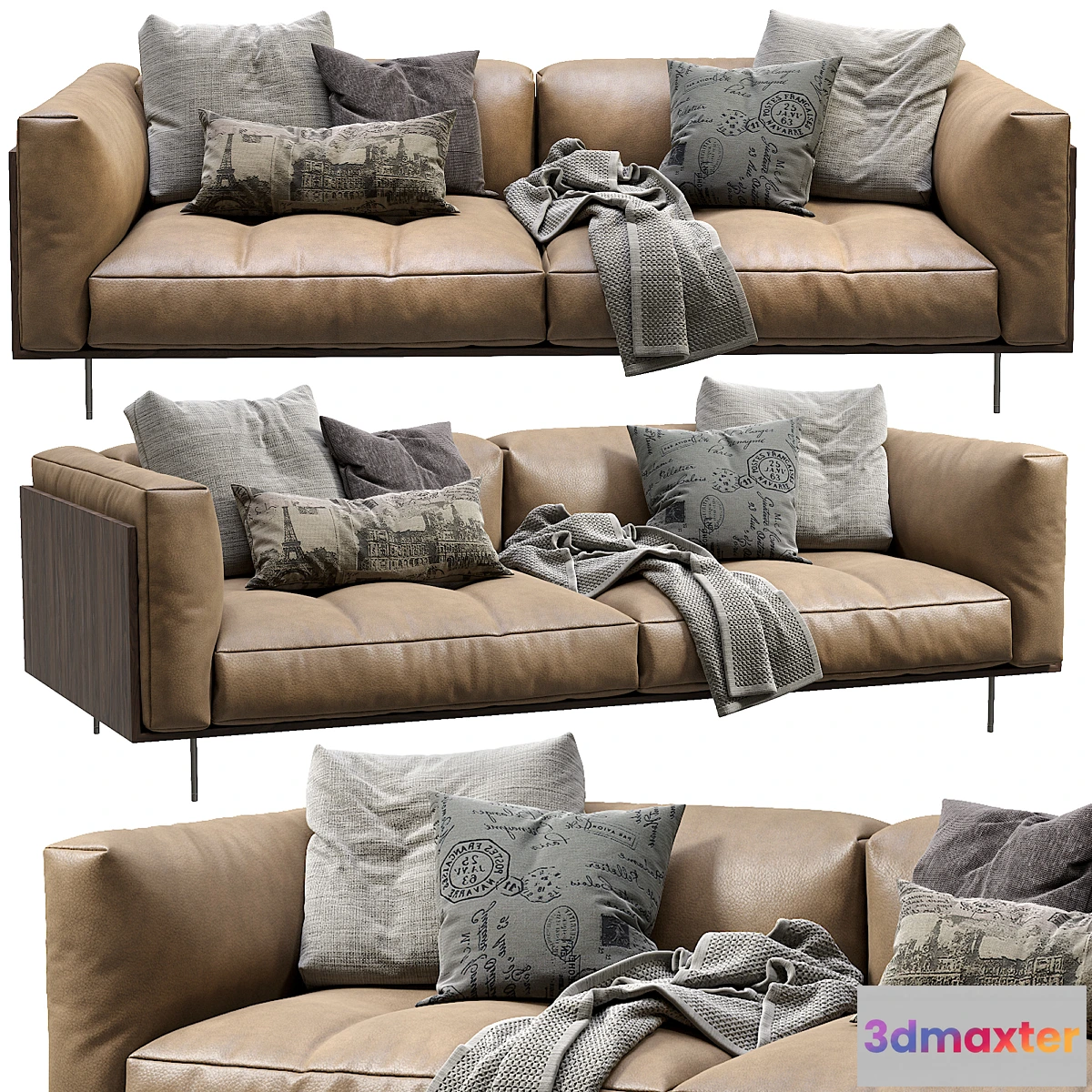 605229 - Living Divani Leather Sofa Rodwood
