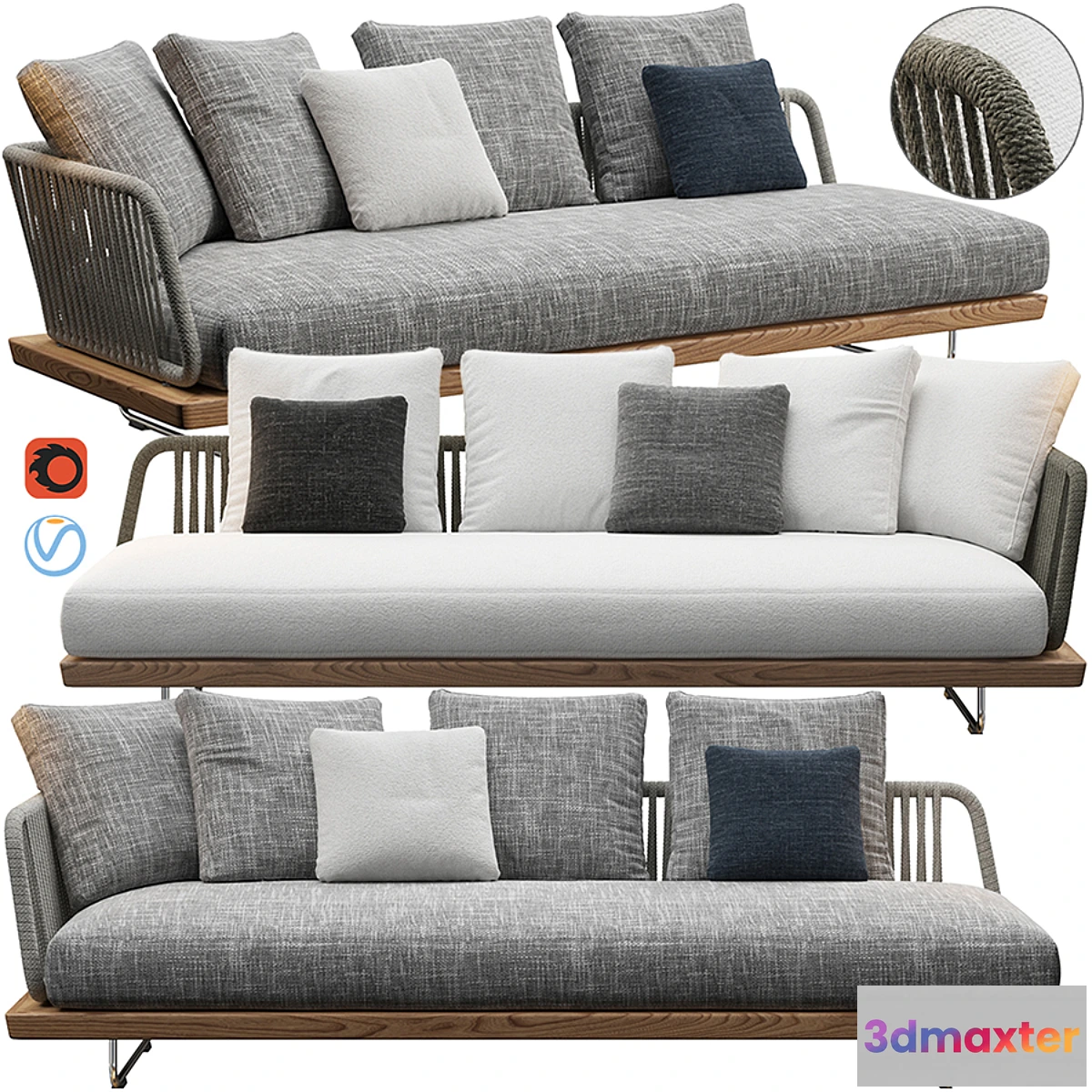 605233 - Sunray sofa Minotti outdoor